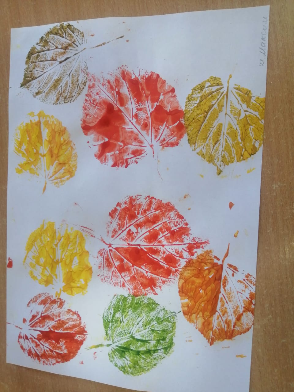Рисование отпечатками листьев «Осенний ковёр».